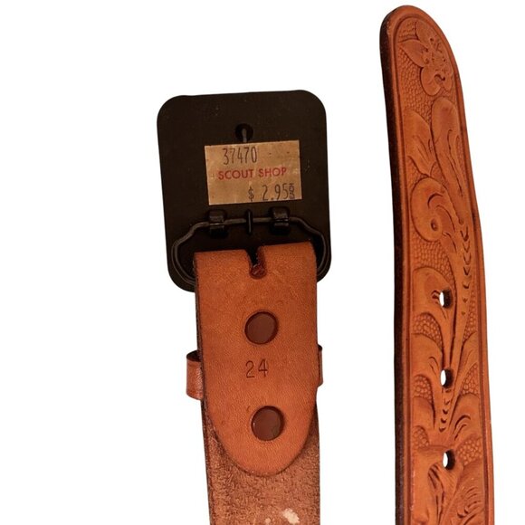 Boy Scouts of America Belt Buckle Removable Leather Belt 24 - Picture 4 of 4